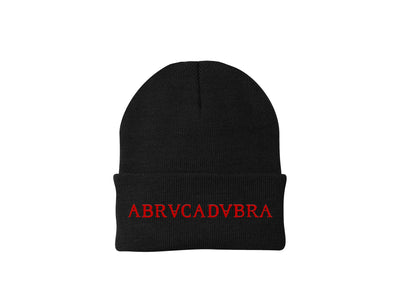 Abracadabra - Black Embroidered Winter Beanie