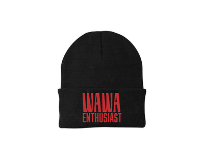 Wawa Enthusiast - Black Embroidered Winter Beanie