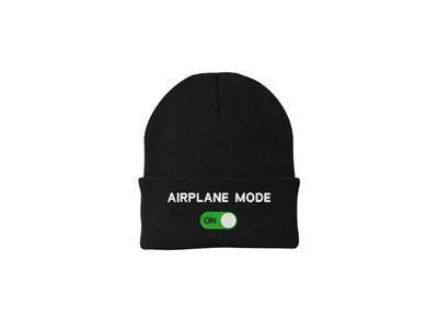 Airplane Mode -  Embroidered Winter Beanie