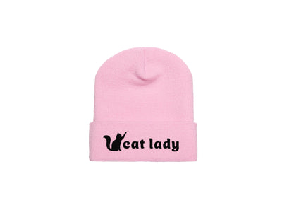 Cat Lady - Embroidered Winter Beanie