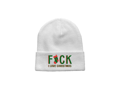 F*ck I Love Christmas -  Embroidered Winter Beanie