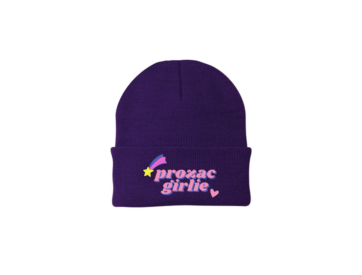 Prozac Girlie - Embroidered Winter Beanie