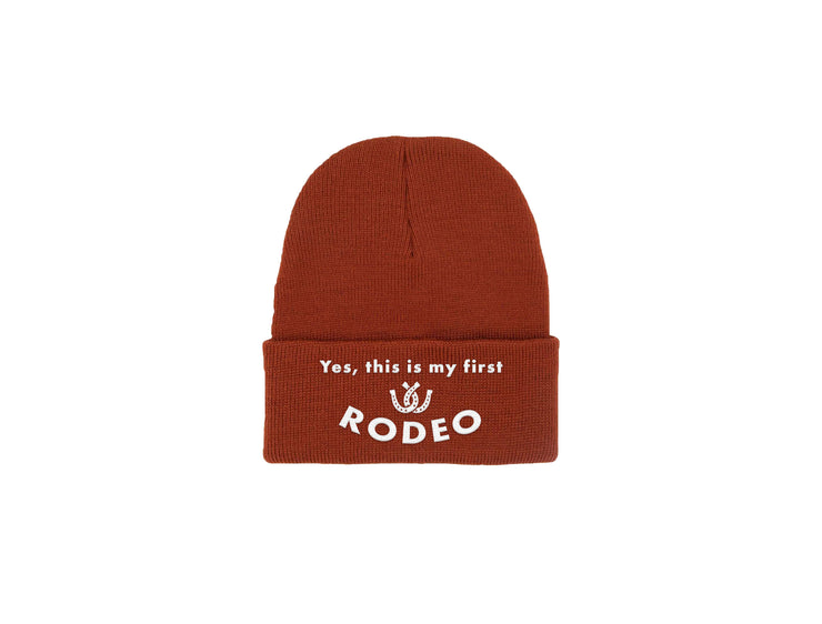 Yes, This is my First Rodeo - Embroidered Winter Beanie