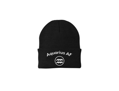 Aquarius AF - Horoscope Embroidered Winter Beanie