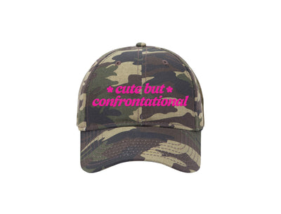 Cute But Confrontational - Camo Embroidered Dad Hat