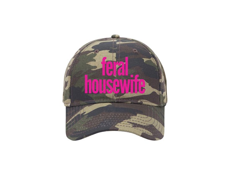 Feral Housewife -  Camo Embroidered Dad Hat