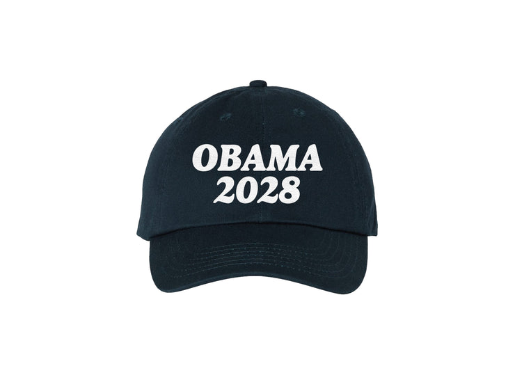 Obama 2028 - Navy Blue Embroidered Dad Hat