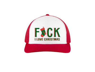 F*ck I Love Christmas -  Embroidered Trucker Hat