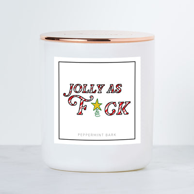 Jolly as F*ck - Luxe Scented Soy Candle- Peppermint Bark Scented