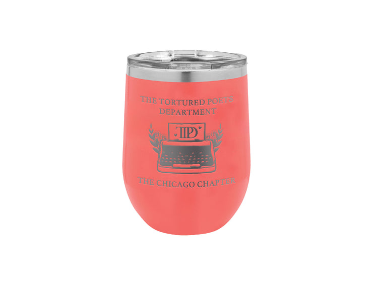 The Tortured Poets Department - The CUSTOM CITY Chapter - Wine Tumbler with Lid