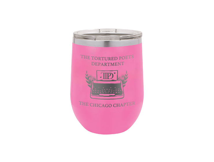 The Tortured Poets Department - The CUSTOM CITY Chapter - Wine Tumbler with Lid