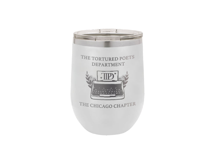 The Tortured Poets Department - The CUSTOM CITY Chapter - Wine Tumbler with Lid