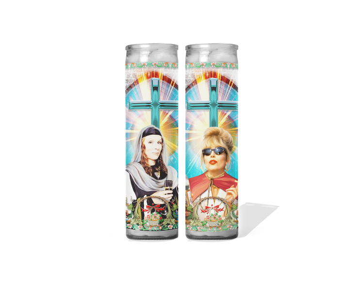 Club Edina and Patsy Celebrity Prayer Candle Set of 2- Absolutely Fabulous