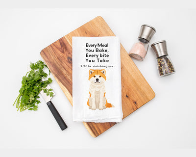 Akita Dog Breed "Every Meal" Kitchen Tea Towel - Flour Sack Cotton Kitchen Towel