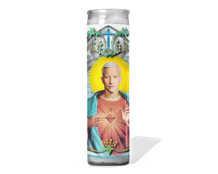 Anderson Cooper Celebrity Prayer Candle - Silver Fox