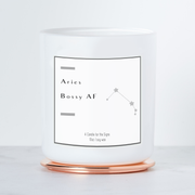Aries Bossy AF - Luxe Scented Soy Horoscope Candle - Cactus Flower & Jade