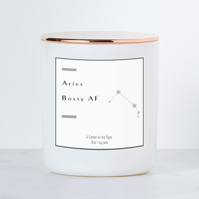 Aries Bossy AF - Luxe Scented Soy Horoscope Candle - Cactus Flower & Jade