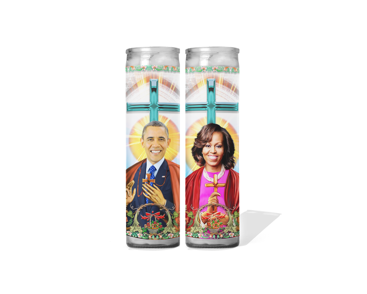 Barack and Michelle Obama Celebrity Prayer Candle Set