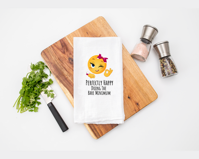 Doing The Bare Minimum Kitchen Tea Towel - Flour Sack Cotton Kitchen Towel