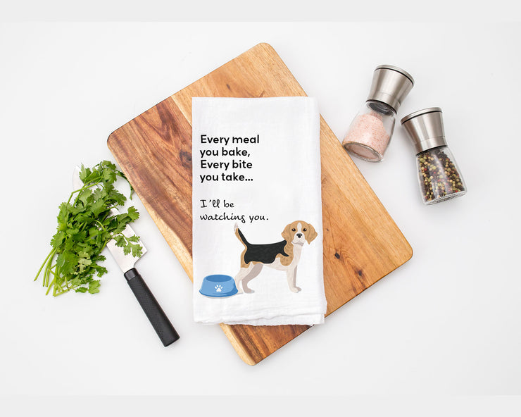 Beagle Dog Breed "Every Meal" Kitchen Tea Towel - Flour Sack Cotton Kitchen Towel