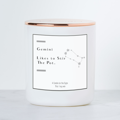 Gemini - Likes to Stir the Pot - Luxe Scented Soy Candle - Warm Vanilla Sugar