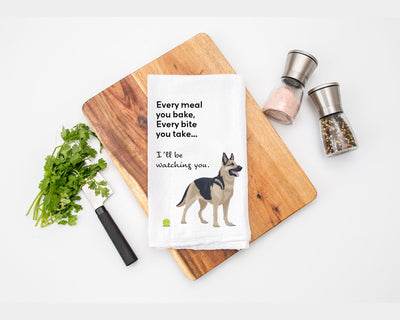 German Shepherd Dog Breed "Every Meal" Kitchen Tea Towel - Flour Sack Cotton Kitchen Towel
