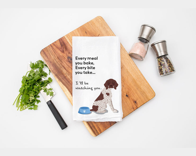 German Shorthaired Pointer Dog Breed "Every Meal" Kitchen Tea Towel - Flour Sack Cotton Kitchen Towel