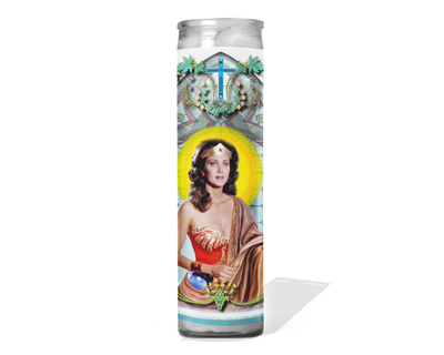 Lynda Carter Wonder Woman Celebrity Prayer Candle