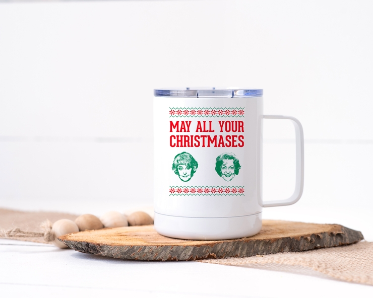 May All Your Christmases Bea White - Stainless Steel Travel Mug - The Golden Girls