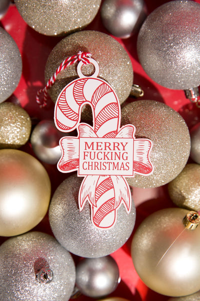 Merry Effing Xmas - Candy Cane Acrylic Christmas Ornament