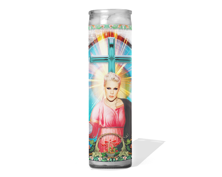 Pink Celebrity Singer Prayer Candle