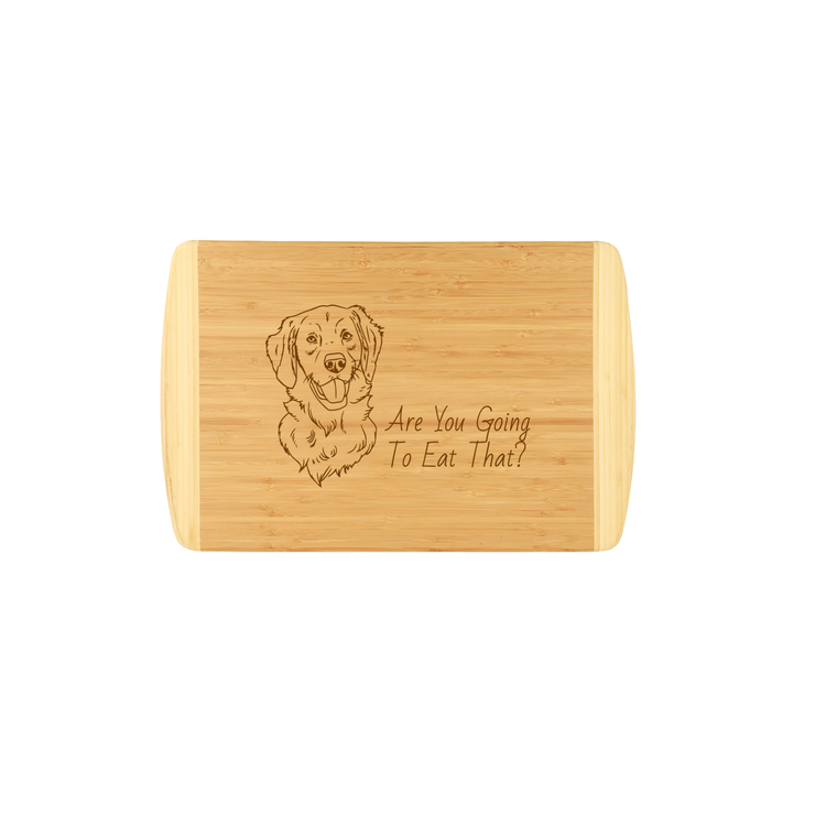 Are You Going To Eat That? - Dog Breed Large Bamboo Cutting Board