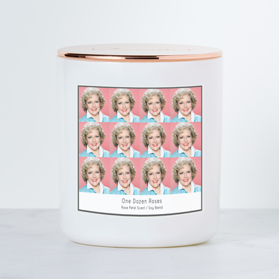 One Dozen Roses - Golden Girls Rose Nylund - Luxe Scented Soy Candle - Rose Petal Gelato