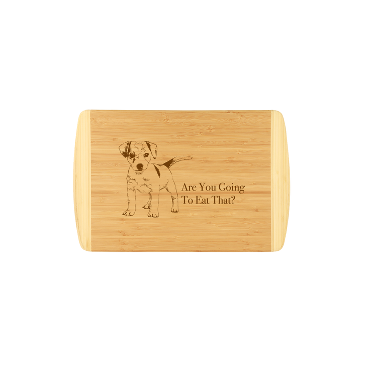 Are You Going To Eat That? - Dog Breed Large Bamboo Cutting Board