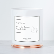 Sagittarius - Does Not Tolerate BS - Luxe Scented Soy Candle - Sea Salt & Orchid