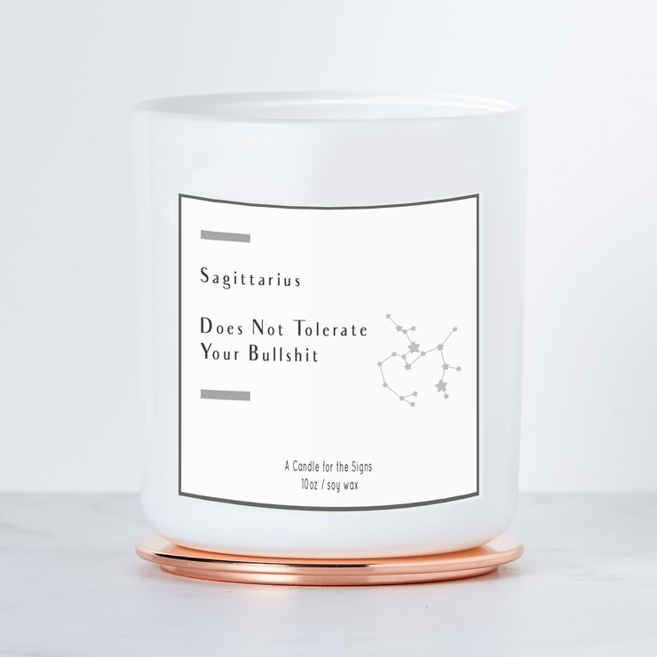 Sagittarius - Does Not Tolerate BS - Luxe Scented Soy Candle - Sea Salt & Orchid