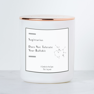 Sagittarius - Does Not Tolerate BS - Luxe Scented Soy Candle - Sea Salt & Orchid