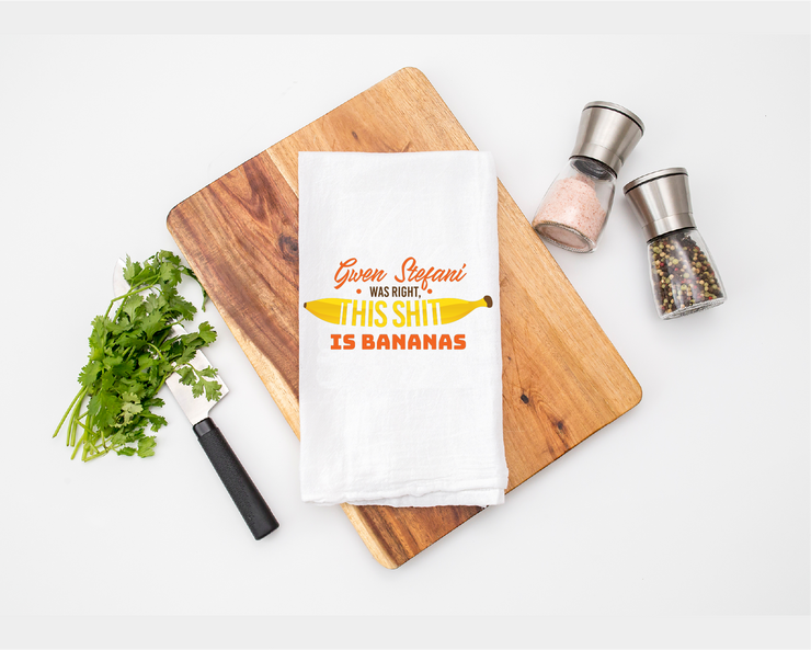 This Shit Is Bananas Tea Towel - Flour Sack Cotton Kitchen Towel