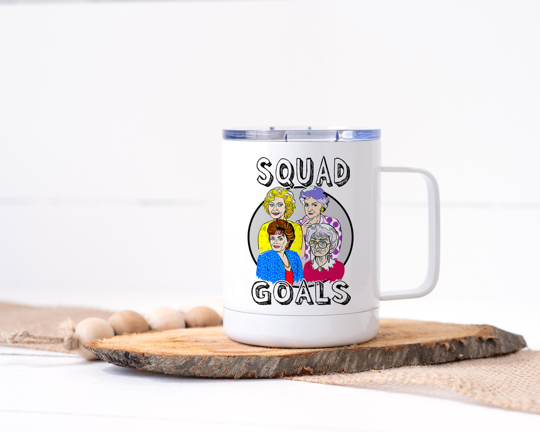 amazon golden girls coffee mug Golden Girls Squad Goals Stainless Steel Travel Mug – Calm Down Caren