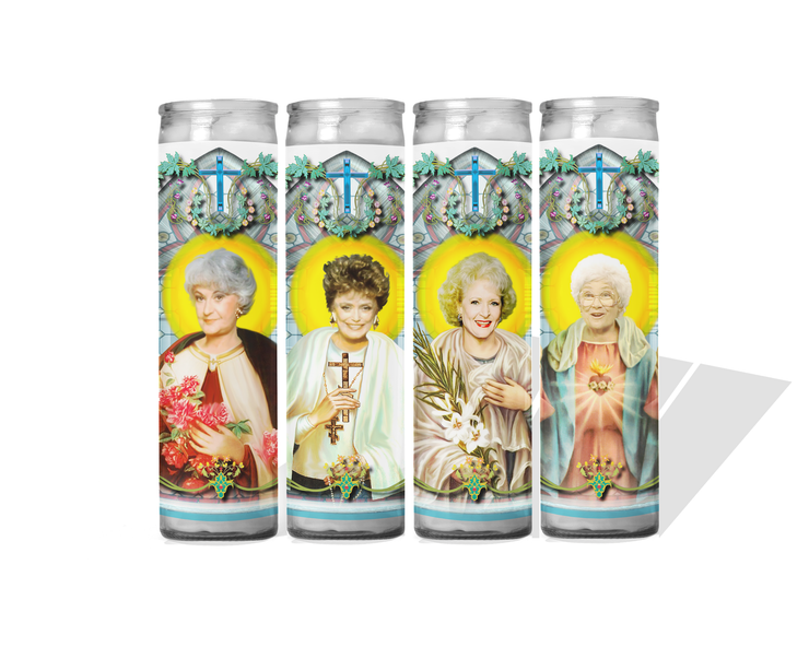 Golden Girls Set of 4 Celebrity Prayer Candles - Blanche Rose Dorothy and Sophia