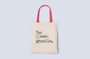 Te Amo/Tequila Canvas Tote Bag