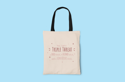 Triple Threat Canvas Tote Bag