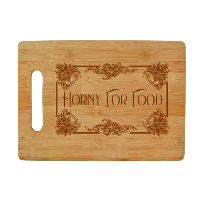 Horny for Food - Bamboo Cutting Board