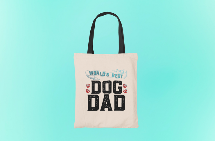 World's Best Dog Dad Canvas Tote Bag