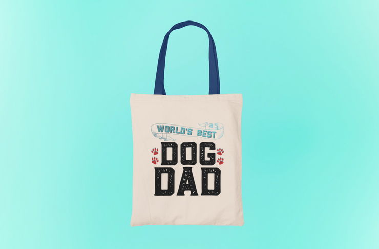 World's Best Dog Dad Canvas Tote Bag