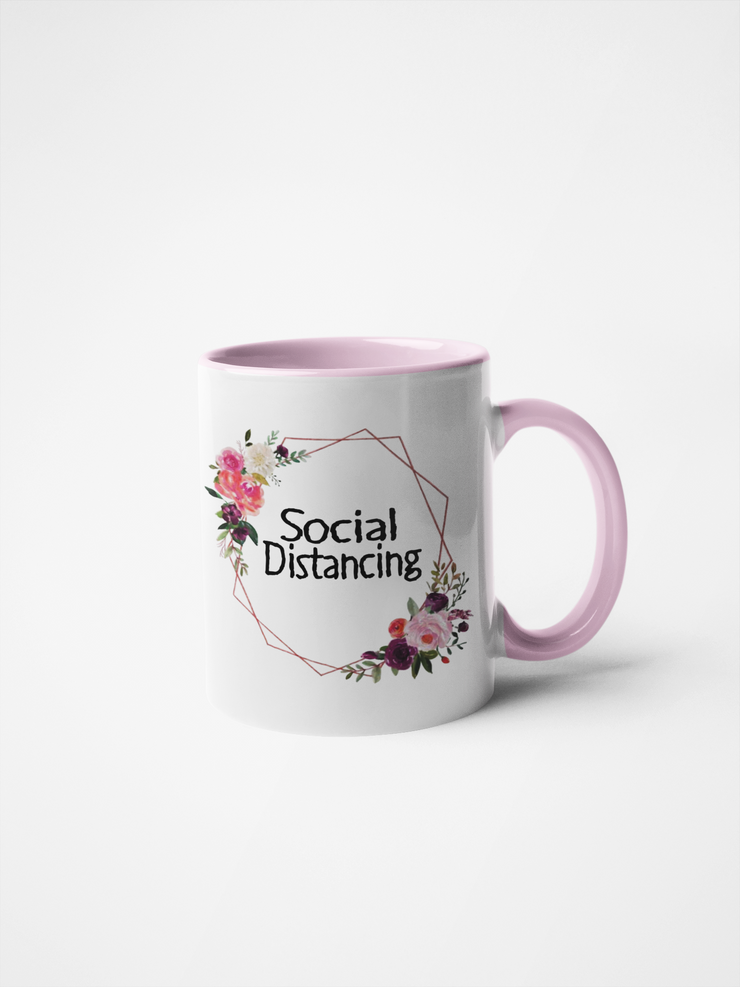 Social Distancing Floral Coffee Mug