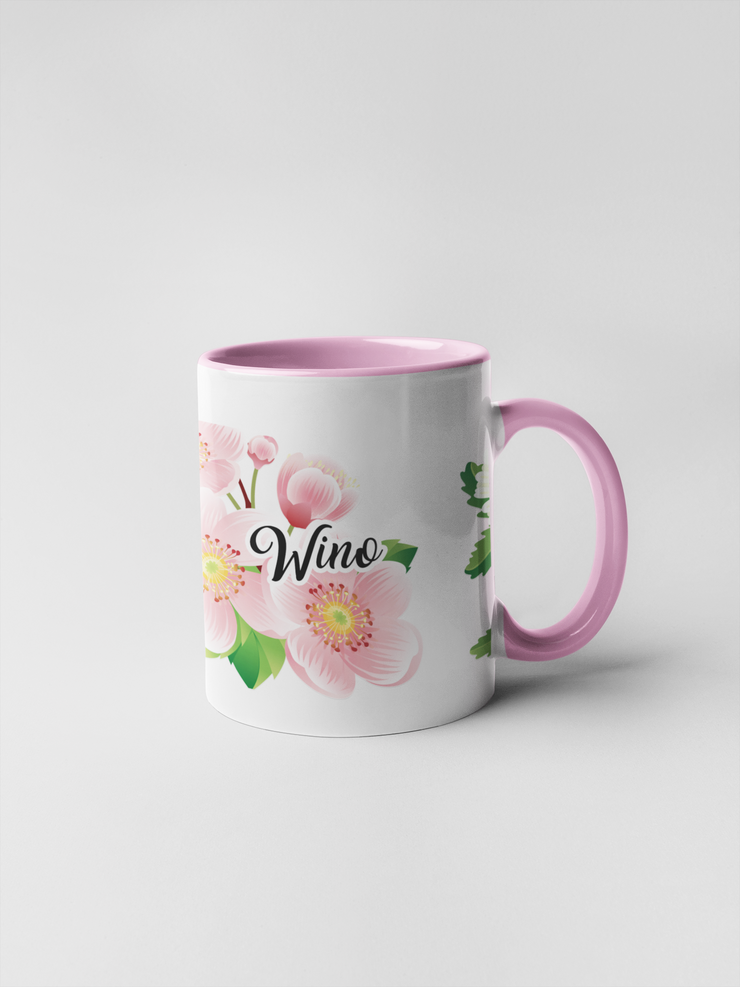Wino Coffee Mug - Floral Delicate and Fancy