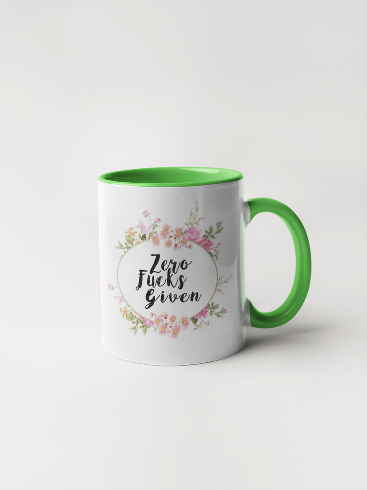 Zero Fucks Given - Floral Delicate and Fancy Coffee Mug