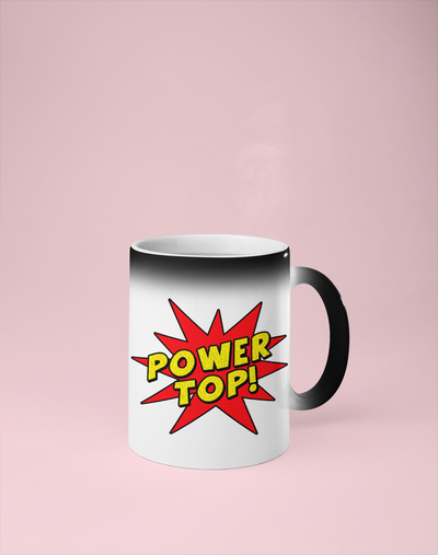 Power Top Color Changing Mug - Reveals Secret Message w/ Hot Water - Adult/Gay Humor