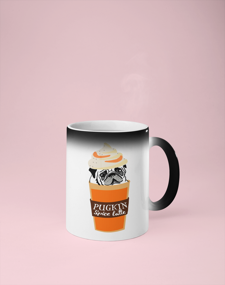 Pugkin Spice Latte - Color Changing Mug - Reveals Secret Message w/ Hot Water
